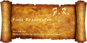 Fodi Krisztofer névjegykártya